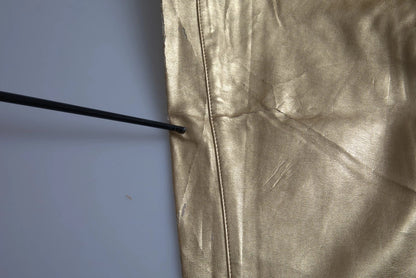Dolce & Gabbana Gold High Waist Skinny Women Metallic Pants