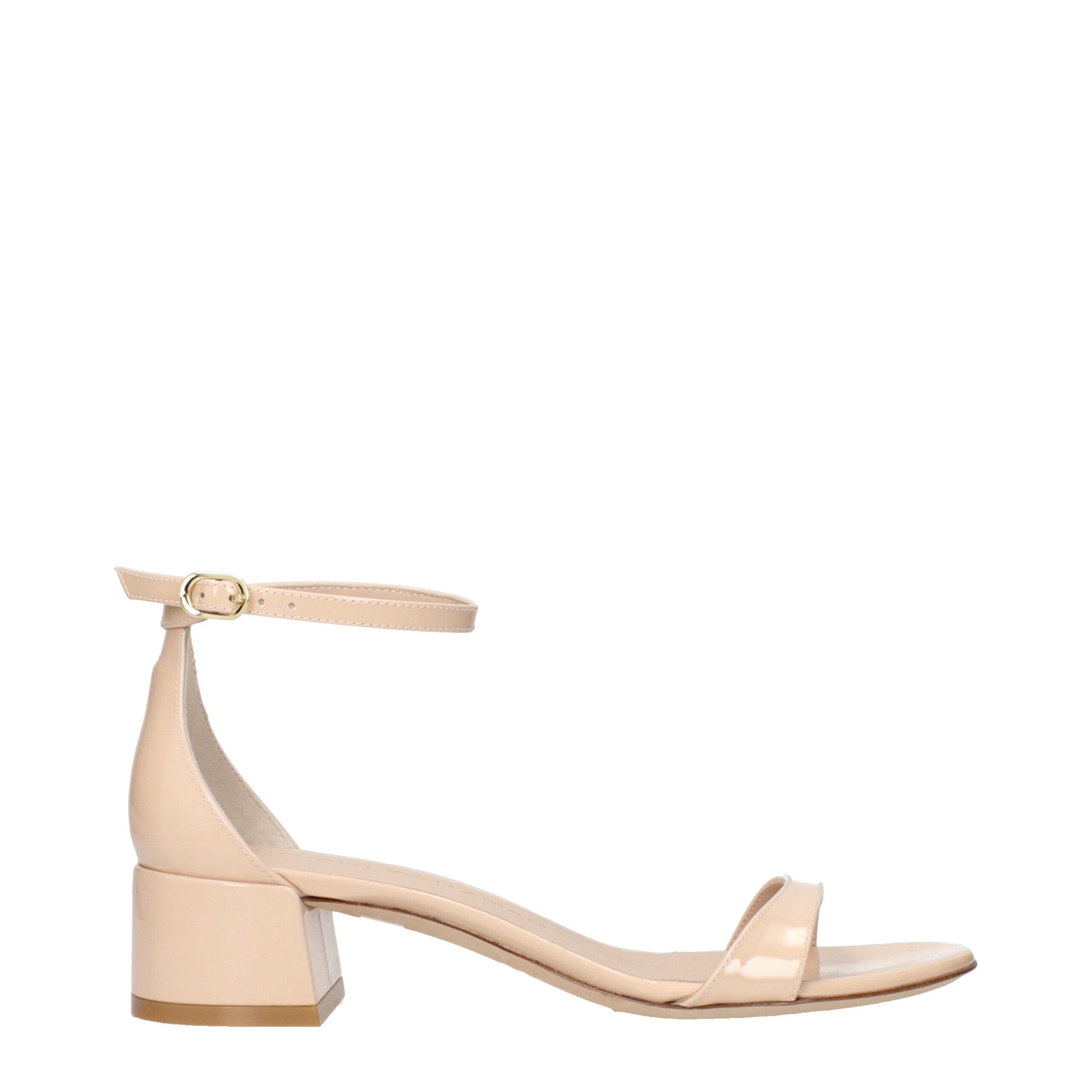 Stuart Weitzman Beige Leather Flat Sandals - Elegant Comfort Redefined