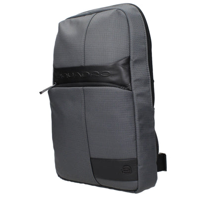 Piquadro Gray Fabric Crossbody Bag