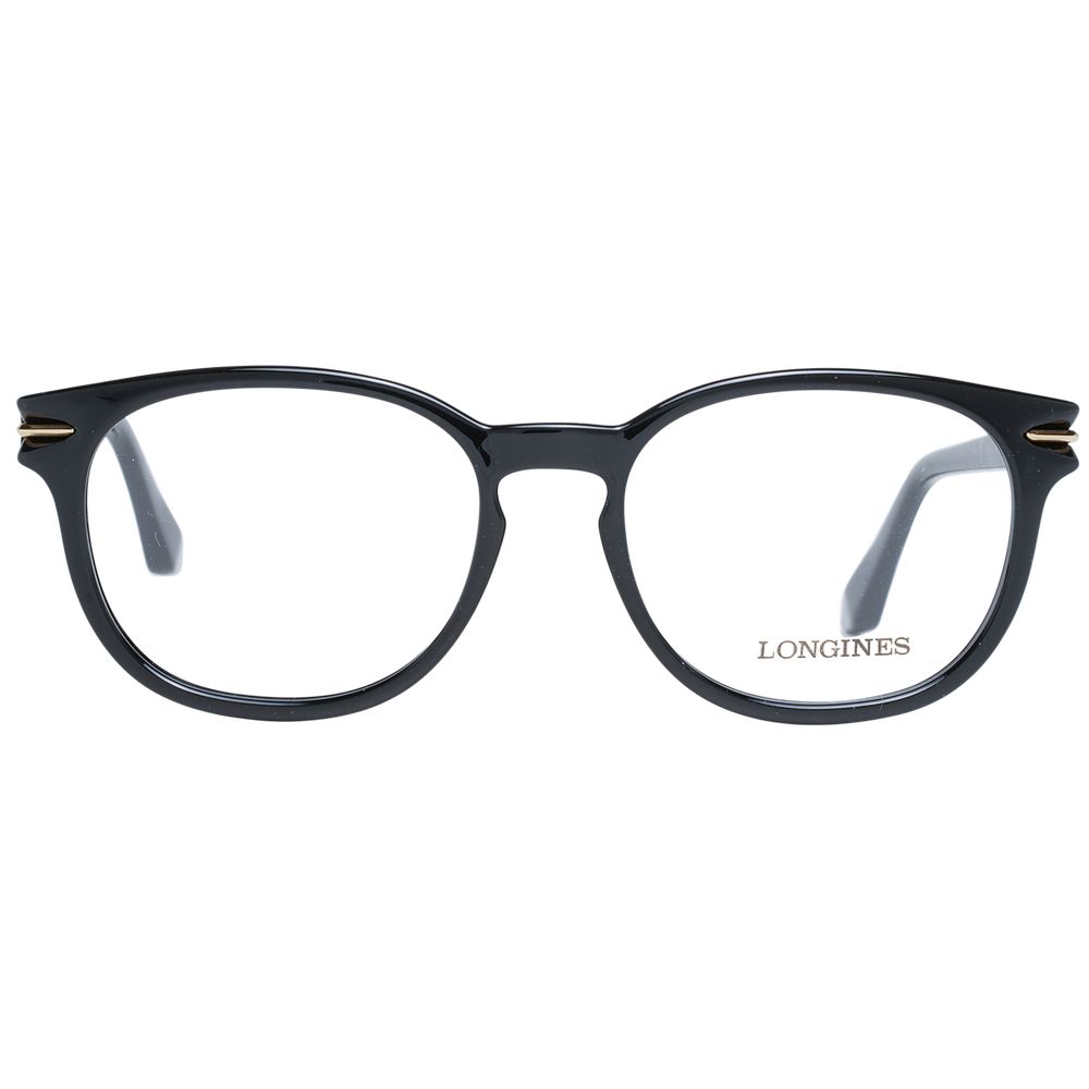 Longines Black Unisex Optical Frames – Round Demo-Lens Eyewear