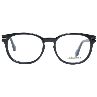 Longines Black Unisex Optical Frames – Round Demo-Lens Eyewear