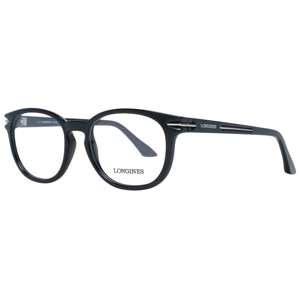 Longines Unisex Optical Frame – Black Round Demo Lens