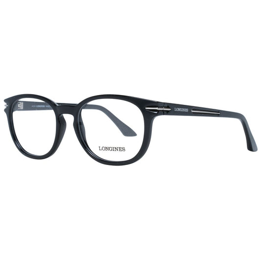 Longines Unisex Optical Frame – Black Round Demo Lens