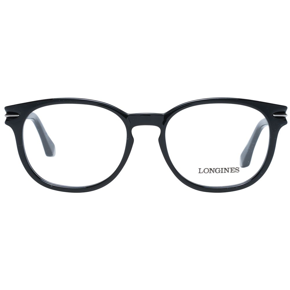 Longines Unisex Optical Frame – Black Round Demo Lens