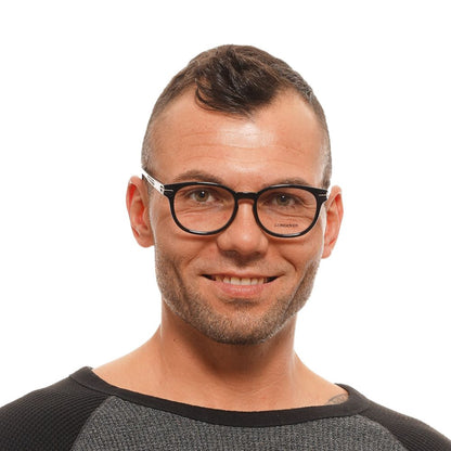 Longines Unisex Optical Frame – Black Round Demo Lens