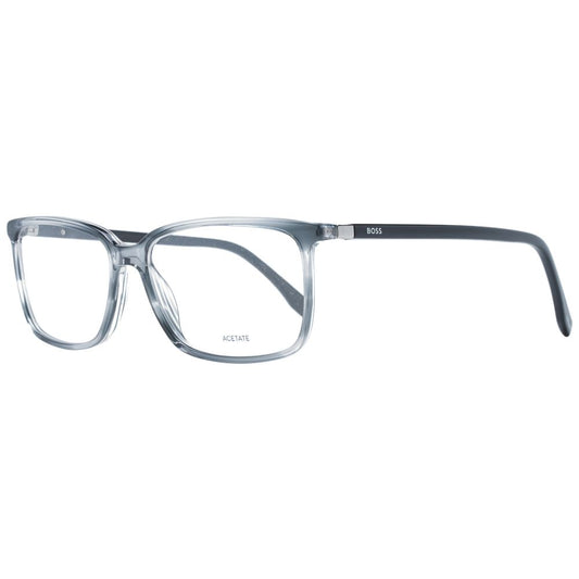 Hugo Boss Men’s Optical Glasses – Grey Full-Rim Frame, 56mm