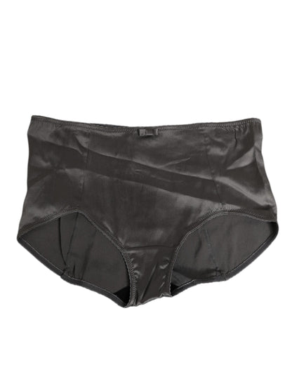 Dolce & Gabbana Gray Satin High Waist Briefs for Women