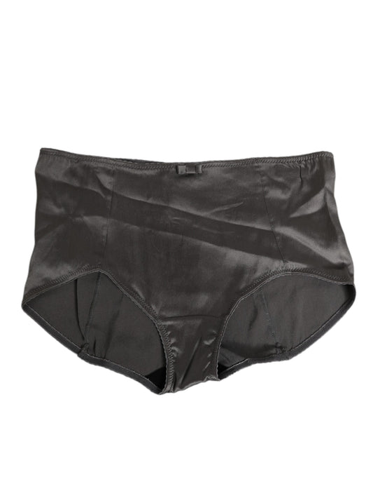 Dolce & Gabbana Gray Satin High Waist Briefs for Women
