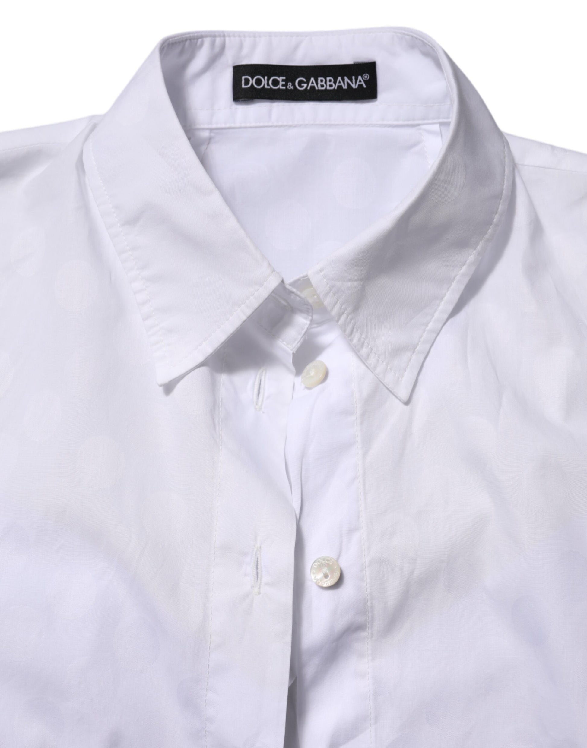 Dolce & Gabbana White Collared Short Sleeve Polo Shirt