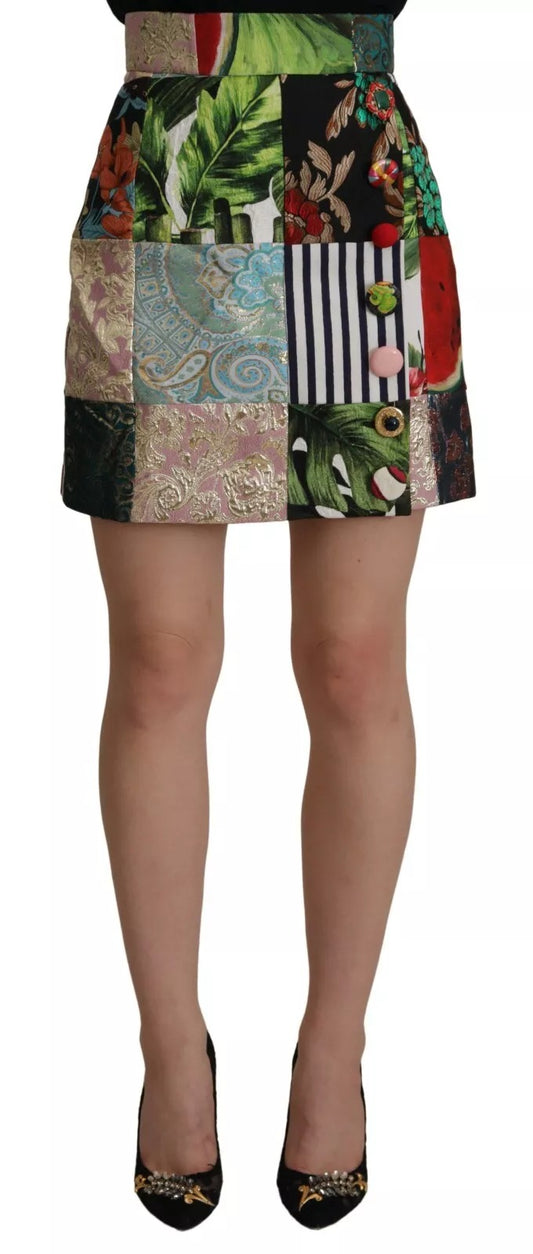 Dolce & Gabbana Multicolour Patchwork A-line Skirt