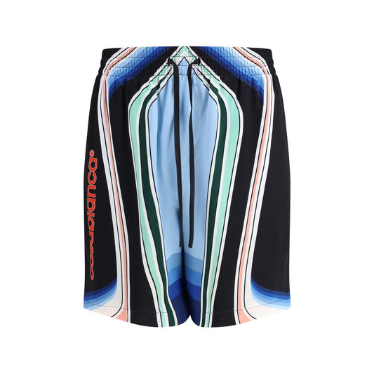 Casablanca Silk Graphic Mountain Shorts for Men