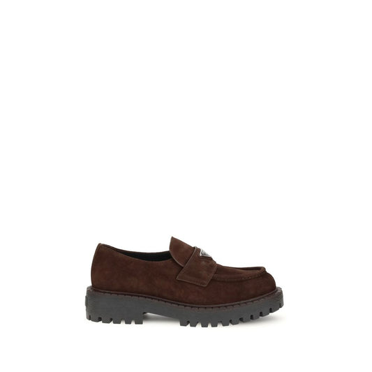 Prada Dark Brown Suede Loafers for Men