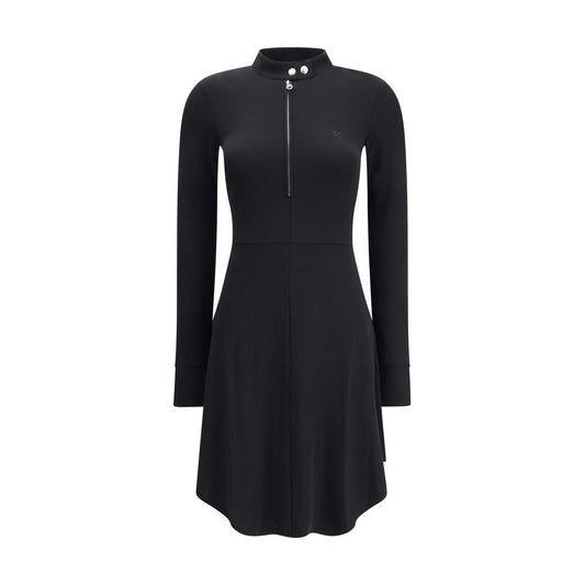 Courrèges Black Biker Crepe Jersey Zipped Long Sleeved Dress