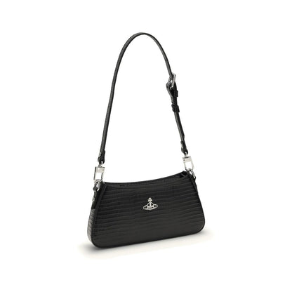 Vivienne Westwood Black Leather Tasha Shoulder Bag