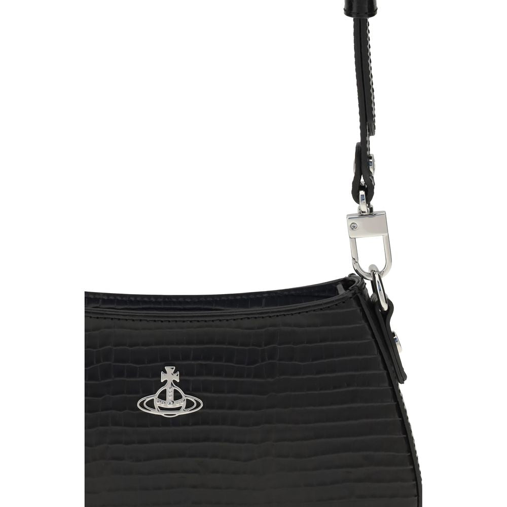 Vivienne Westwood Black Leather Tasha Shoulder Bag