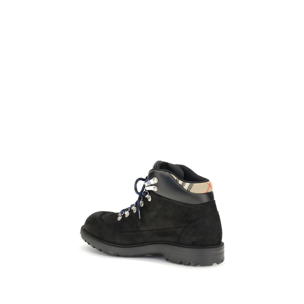 Burberry Black Suede Moor Hiking Boots for Men