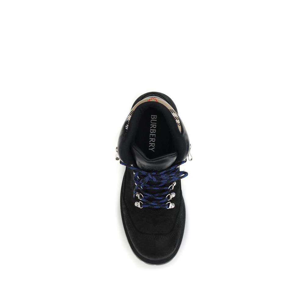 Burberry Black Suede Moor Hiking Boots for Men