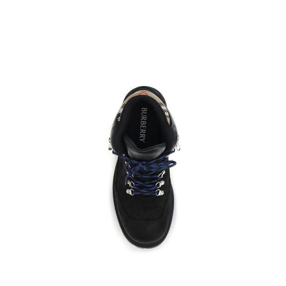 Burberry Black Suede Moor Hiking Boots for Men