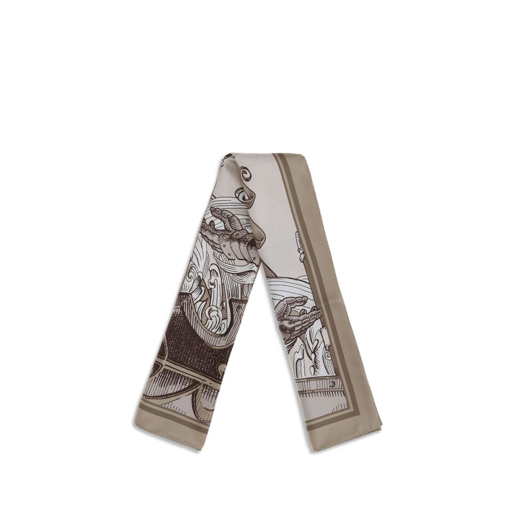 Burberry Knight Engraving Print Silk Scarf