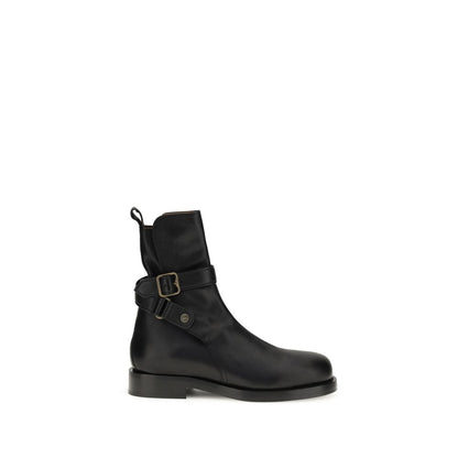 Burberry Black Leather Ledger Jodphur Ankle Boots for Men