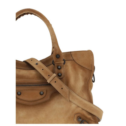 Balenciaga Brown Suede Le City Medium Handbag