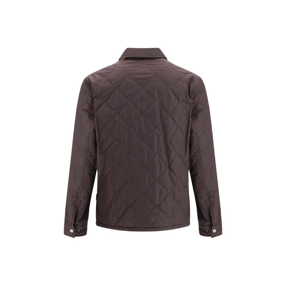 Burberry Brown Reversible Quilted Shirt Jacket for Men