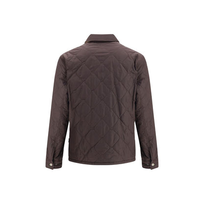 Burberry Brown Reversible Quilted Shirt Jacket for Men