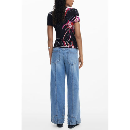 Desigual Black Elastane Tops & T-Shirt