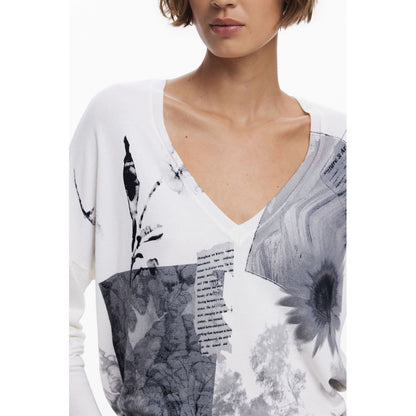 Desigual White Viscose Women Sweater - Gotemburgo Jersey