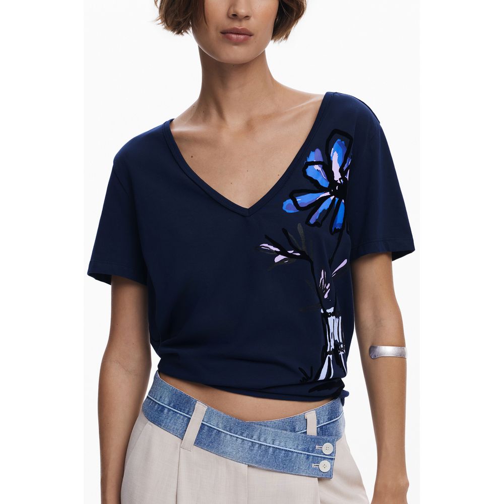 Desigual Blue Cotton Women T-Shirt - 'DUMAS'