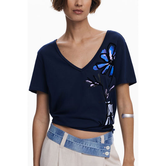 Desigual Blue Cotton Women T-Shirt - 'DUMAS'