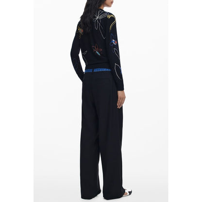 Desigual Black Viscose Women Sweater - Wearable Art