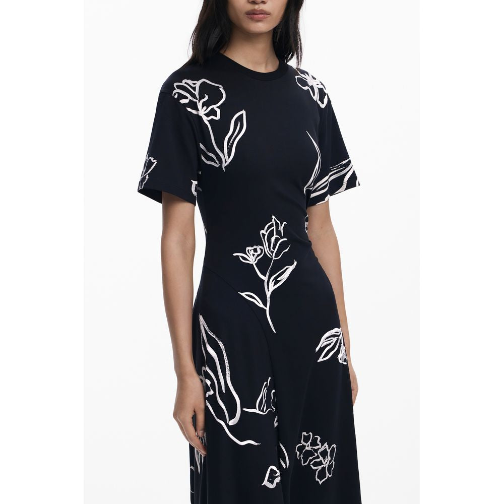 Desigual Black Cotton Women Dress - Eclectic Elegance