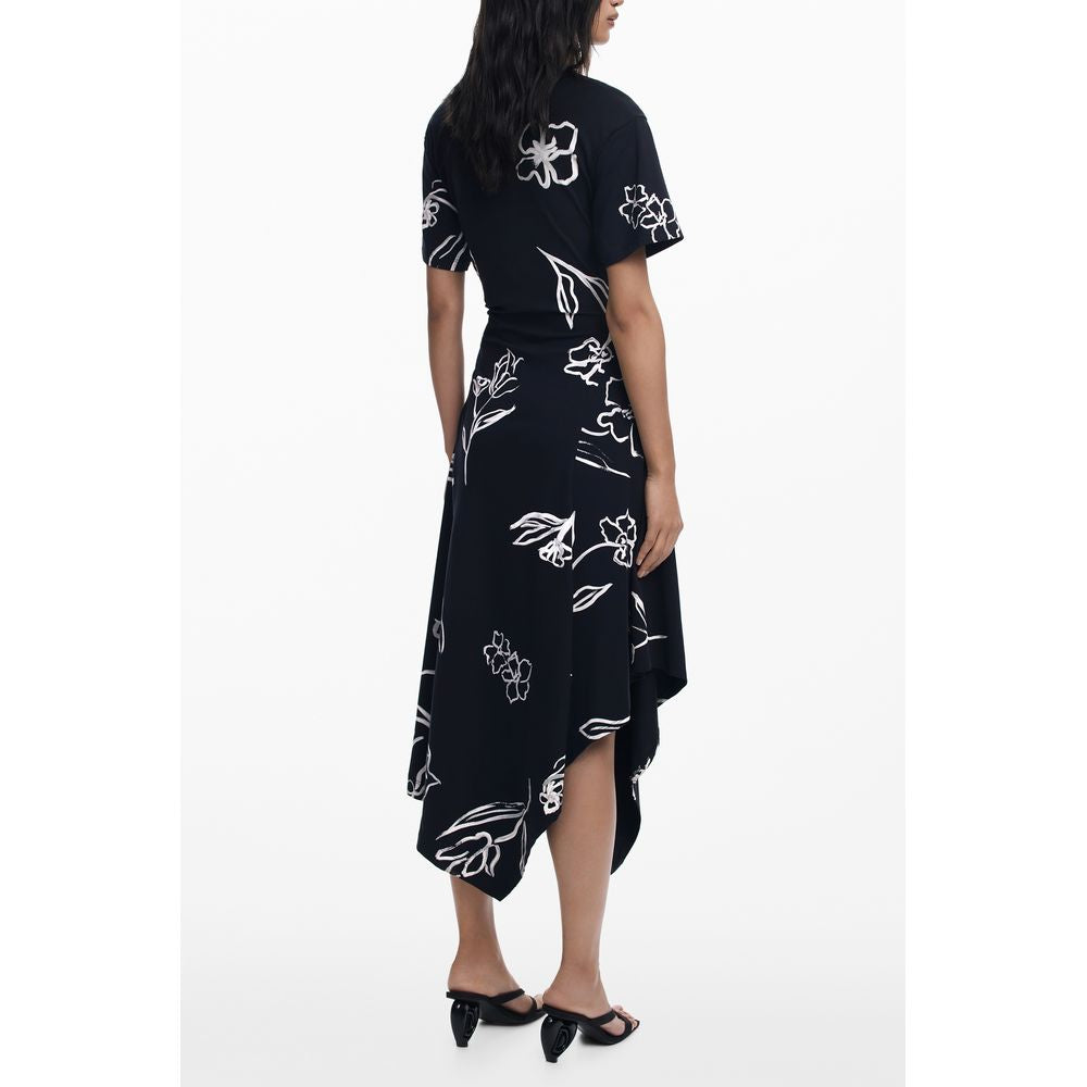 Desigual Black Cotton Women Dress - Eclectic Elegance