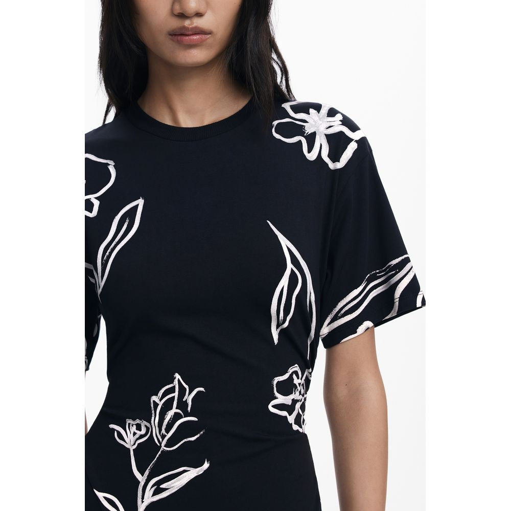Desigual Black Cotton Women Dress - Eclectic Elegance