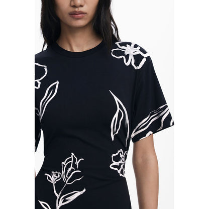 Desigual Black Cotton Women Dress - Eclectic Elegance