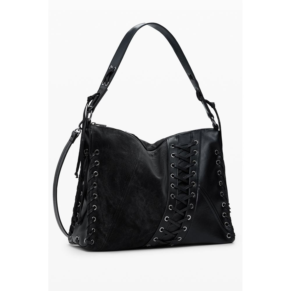 Desigual Black Polyethylene Women Handbag - Leiria Tango Patch Bag
