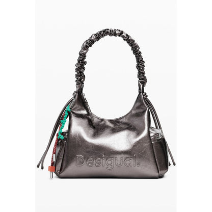 Desigual Bronze Polyethylene Women Handbag - Montville Half Logo Bag