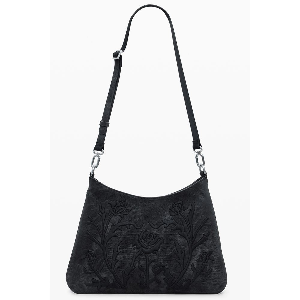 Desigual Black Polyethylene Women Handbag - REMEO Floral Manaos Bag