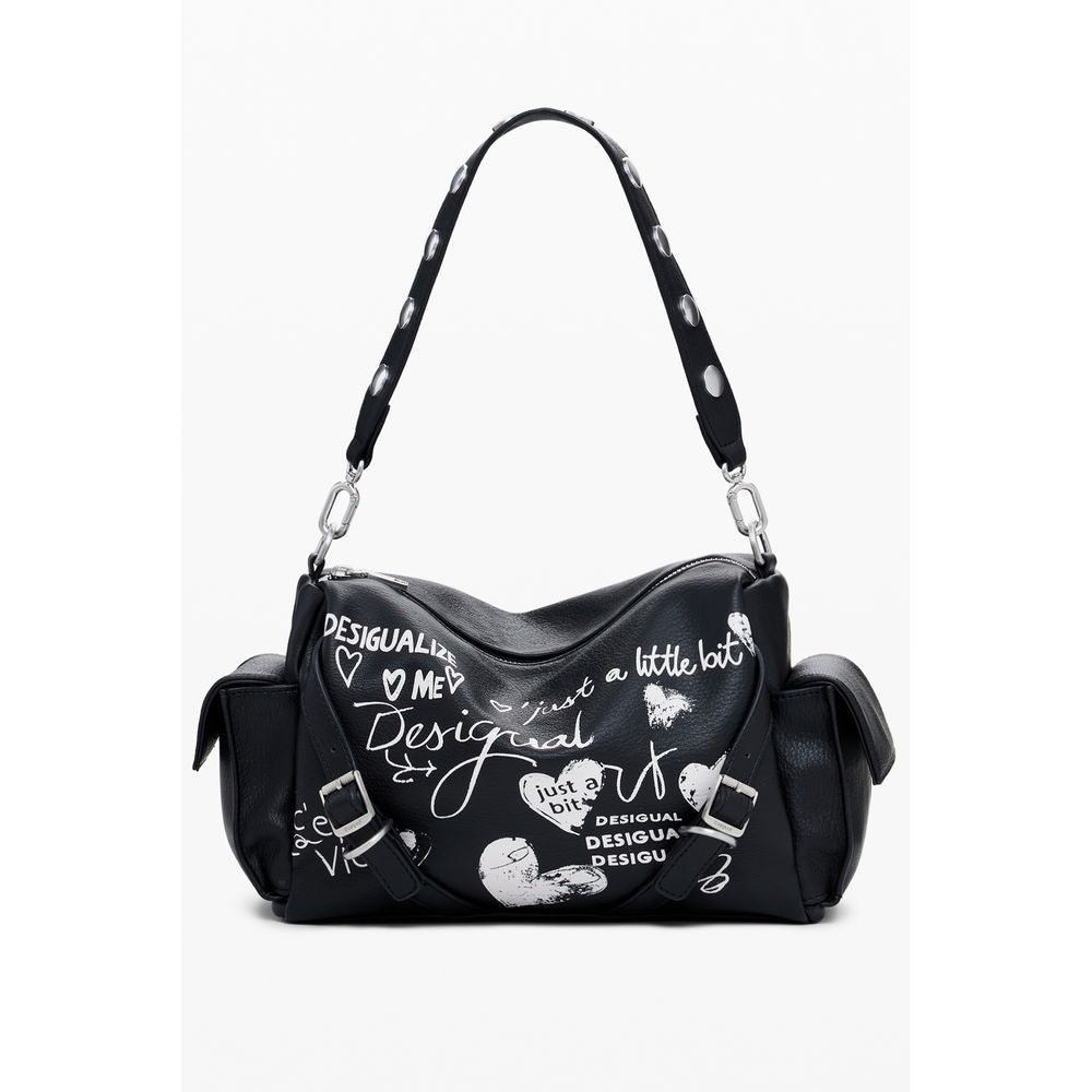 Desigual Black Polyethylene Habana Seshat Bag