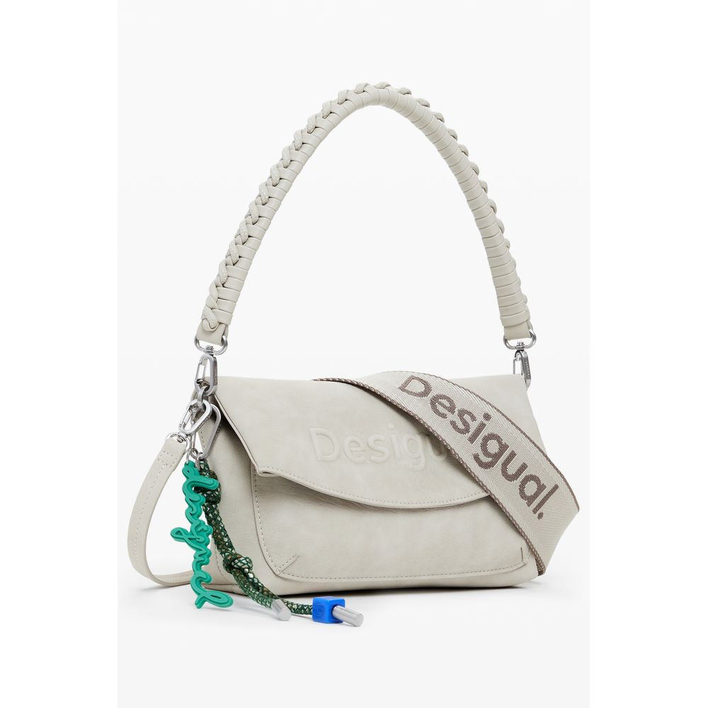 Desigual Half Logo Trokel Bag in Beige