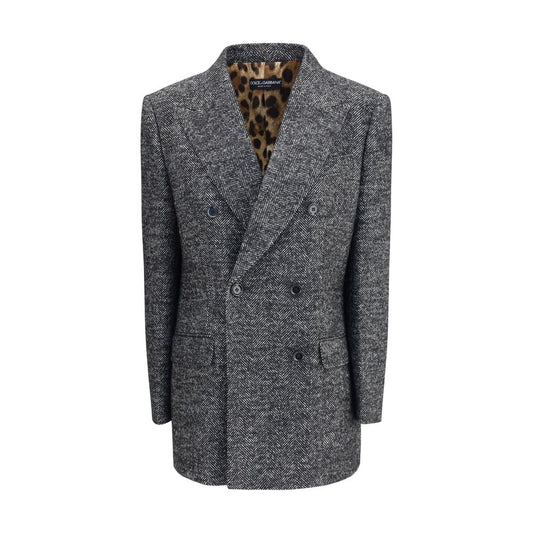 Dolce & Gabbana Double-breasted Grey Chevron Blazer for Women
