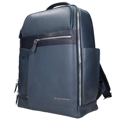 Piquadro Blue Leather Backpack - CA4118W82BLU