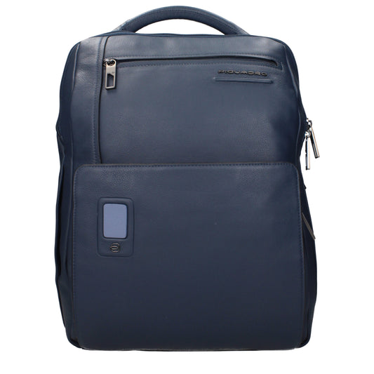 Piquadro Blue Leather Backpack - CA5105AOBLU