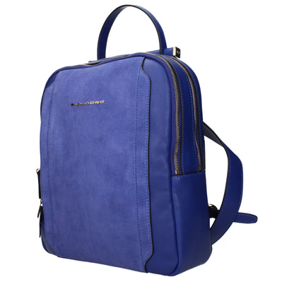 Piquadro Blue Leather Backpack: Contemporary Elegance for Modern Professionals