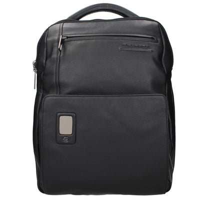 Piquadro Black Leather Backpacks – Elegant & Functional Travel Companion