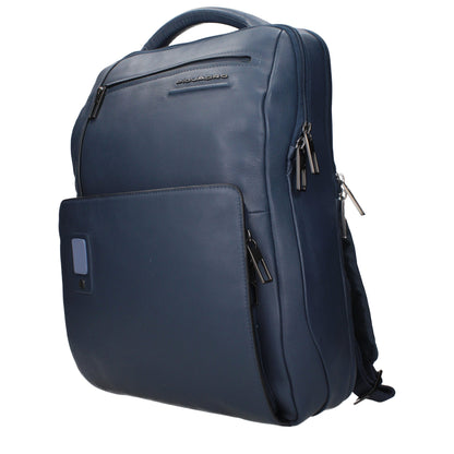 Piquadro Blue Leather Backpack - CA5105AOBLU