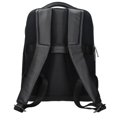 Piquadro Black Leather Backpacks – Elegant & Functional Travel Companion