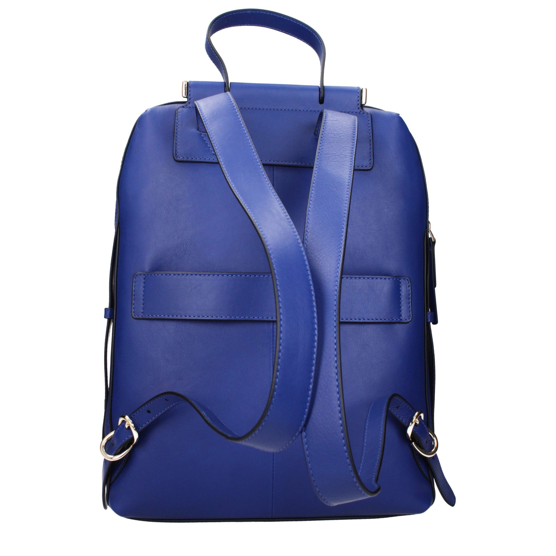 Piquadro Blue Leather Backpack with Vintage Effect