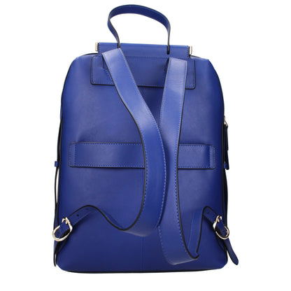 Piquadro Blue Leather Backpack with Vintage Effect
